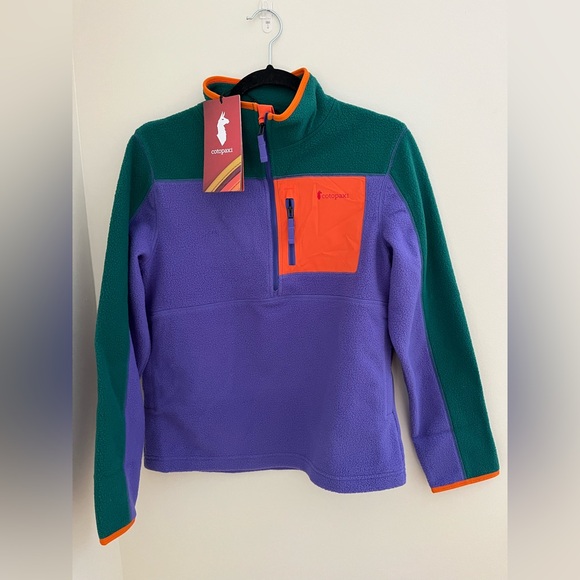 Cotopaxi Kids Fleece Half Zip - Greenery/Amethyst - Picture 1 of 7